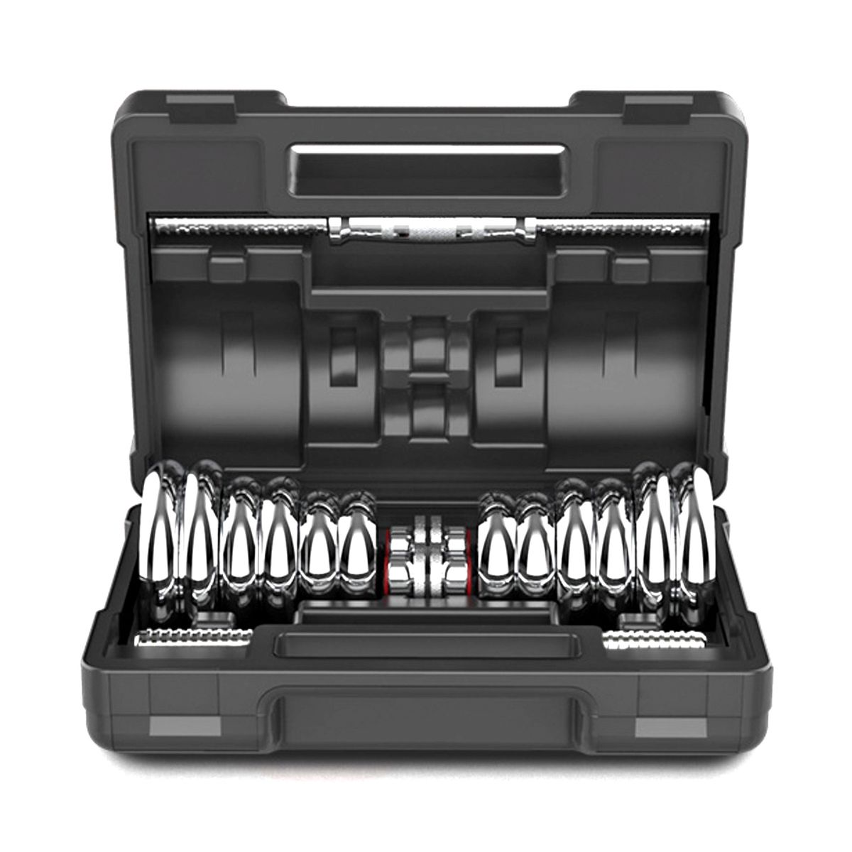 GENERICO - Set de Mancuernas Cromadas 20 kg y Barra extensión