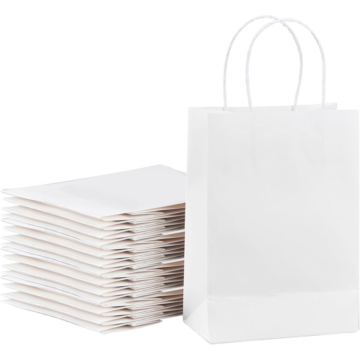 GENERICO - Bolsas De Papel Kraft 16x21 Blanco Con Manillas 25 Unidades