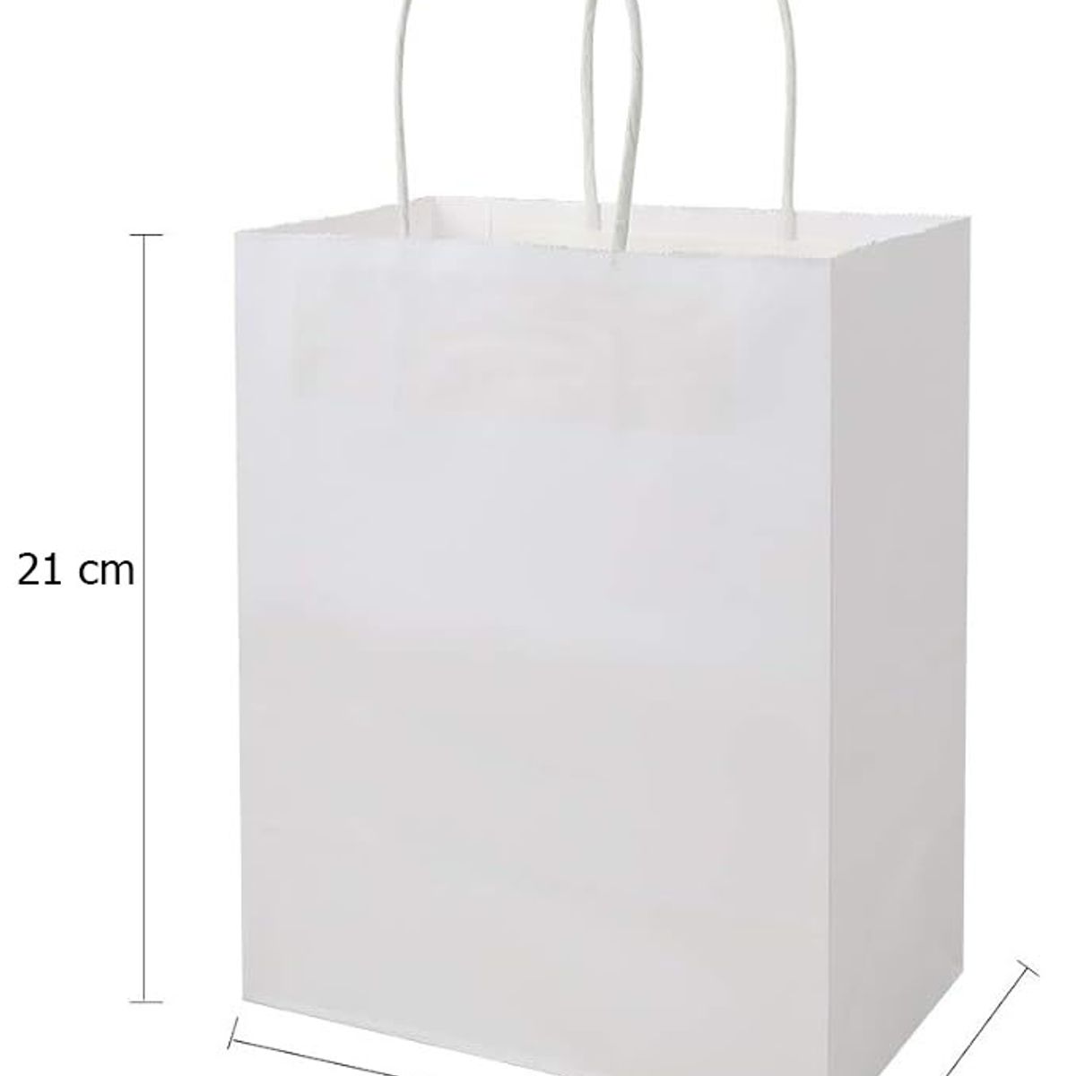 GENERICO - Bolsas De Papel Kraft 16x21 Blanco Con Manillas 25 Unidades