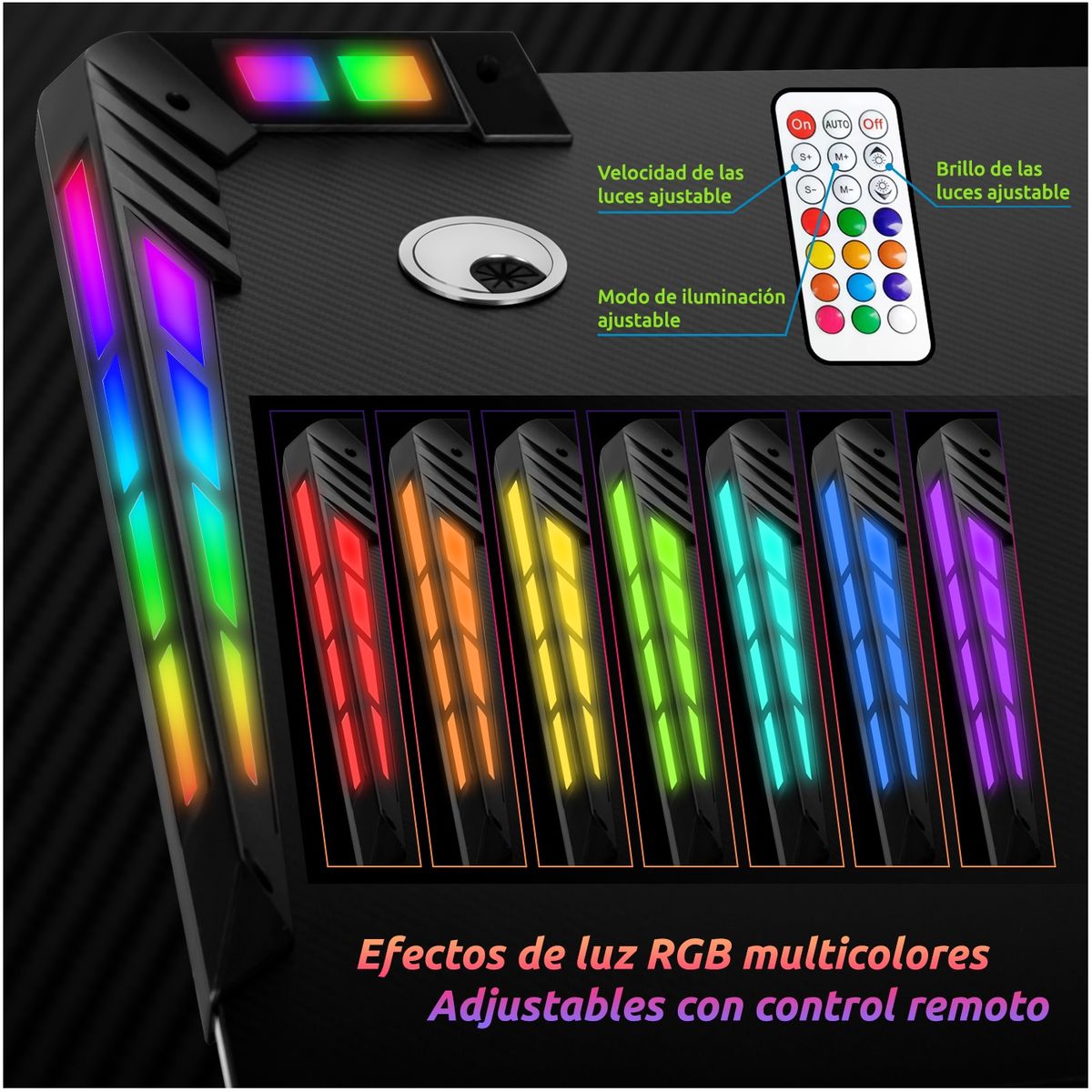 VIDITA - Escritorio Gamer Mesa Gamer Profesional X-RGB 120 cms con Luces
