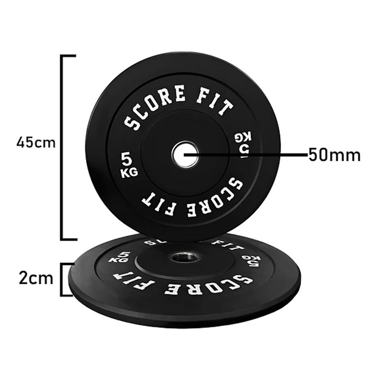 SCORE FIT - Par Discos Olimpicos Bumper 5 Kg - SCORE FIT