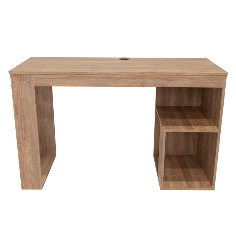 FMFURNITURE - Escritorio Recto 1 Repisa - Café Claro 73.5x120x50 cm