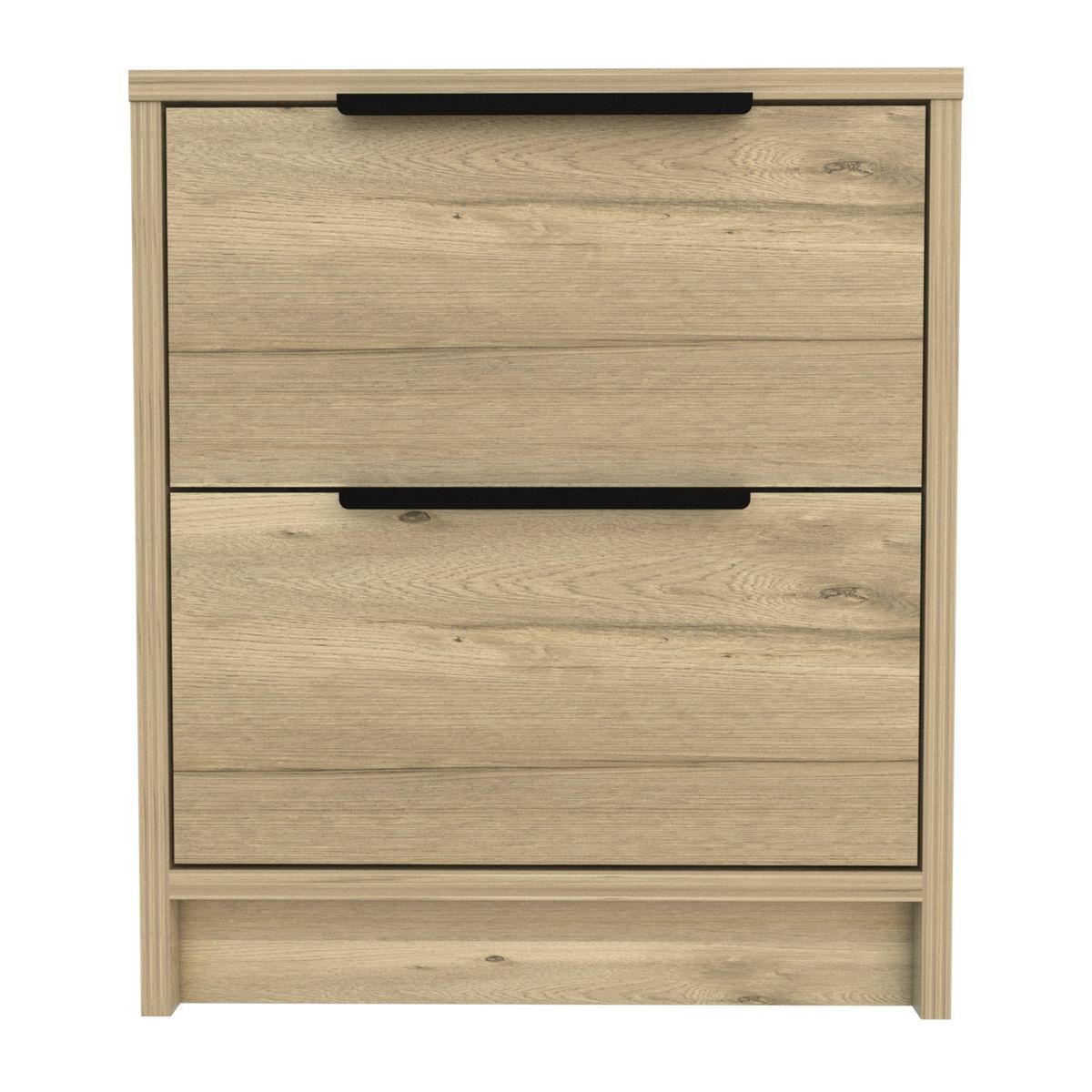 FMFURNITURE - Velador 2 Cajones - Café Claro 48x41x36.3 cm