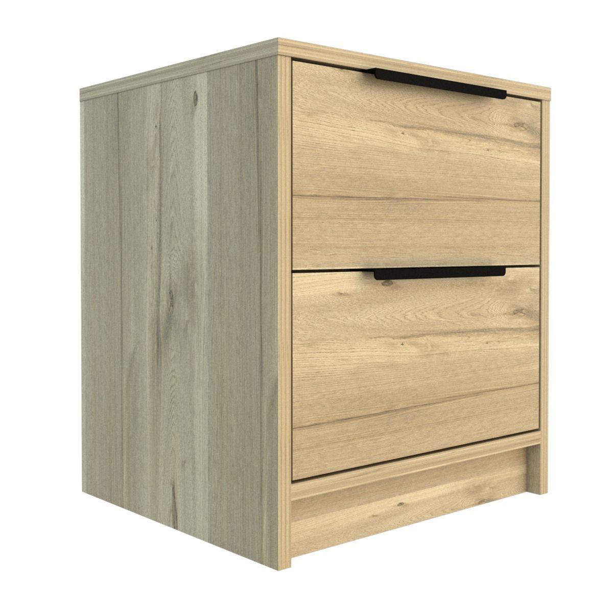 FMFURNITURE - Velador 2 Cajones - Café Claro 48x41x36.3 cm