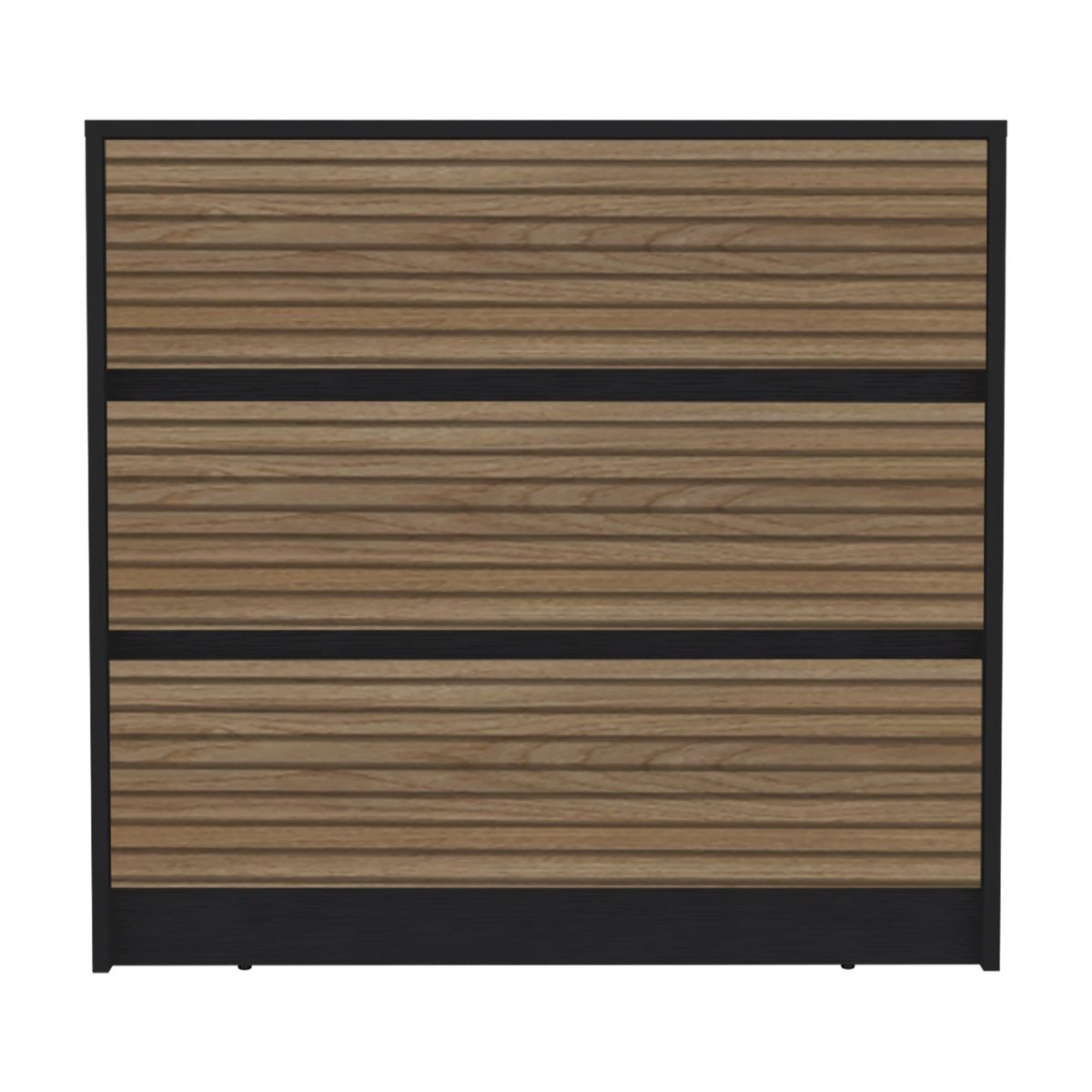 FMFURNITURE - Comoda 3 Cajones - Negro Miel 80x85x42 cm