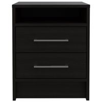 Velador 2 Cajones - Negro 50.7x40x37.3 cm