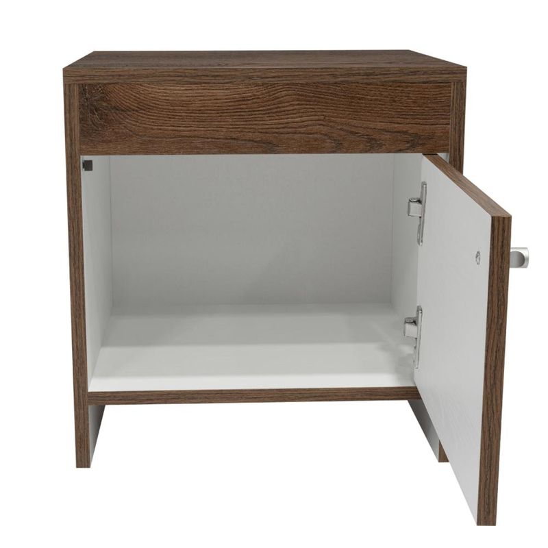 FMFURNITURE - Velador 1 Puerta - Café Oscuro 41.6x40x35.2 cm