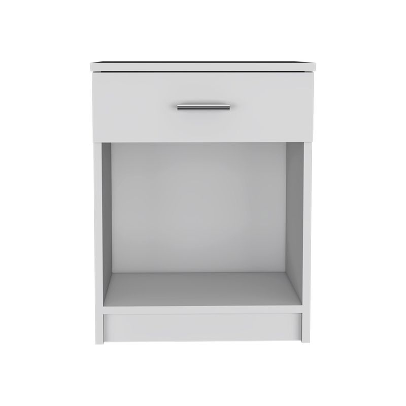 FMFURNITURE - Velador 1 Cajón - Blanco 55.2x42.4x34.5 cm.