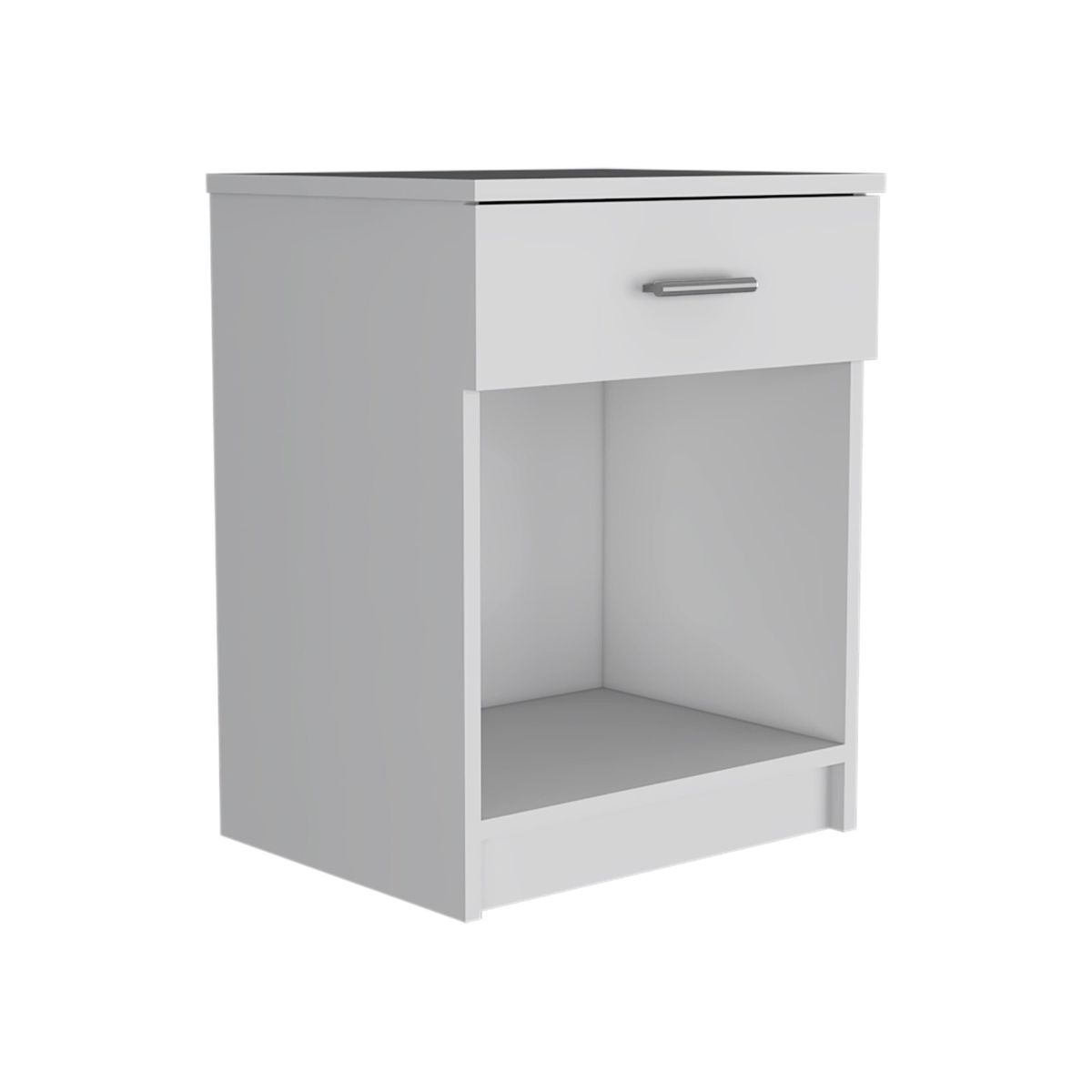 FMFURNITURE - Velador 1 Cajón - Blanco 55.2x42.4x34.5 cm