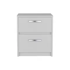 FMFURNITURE - Velador 2 Cajones 465X40X32 Cm Fm-022B - Blanco