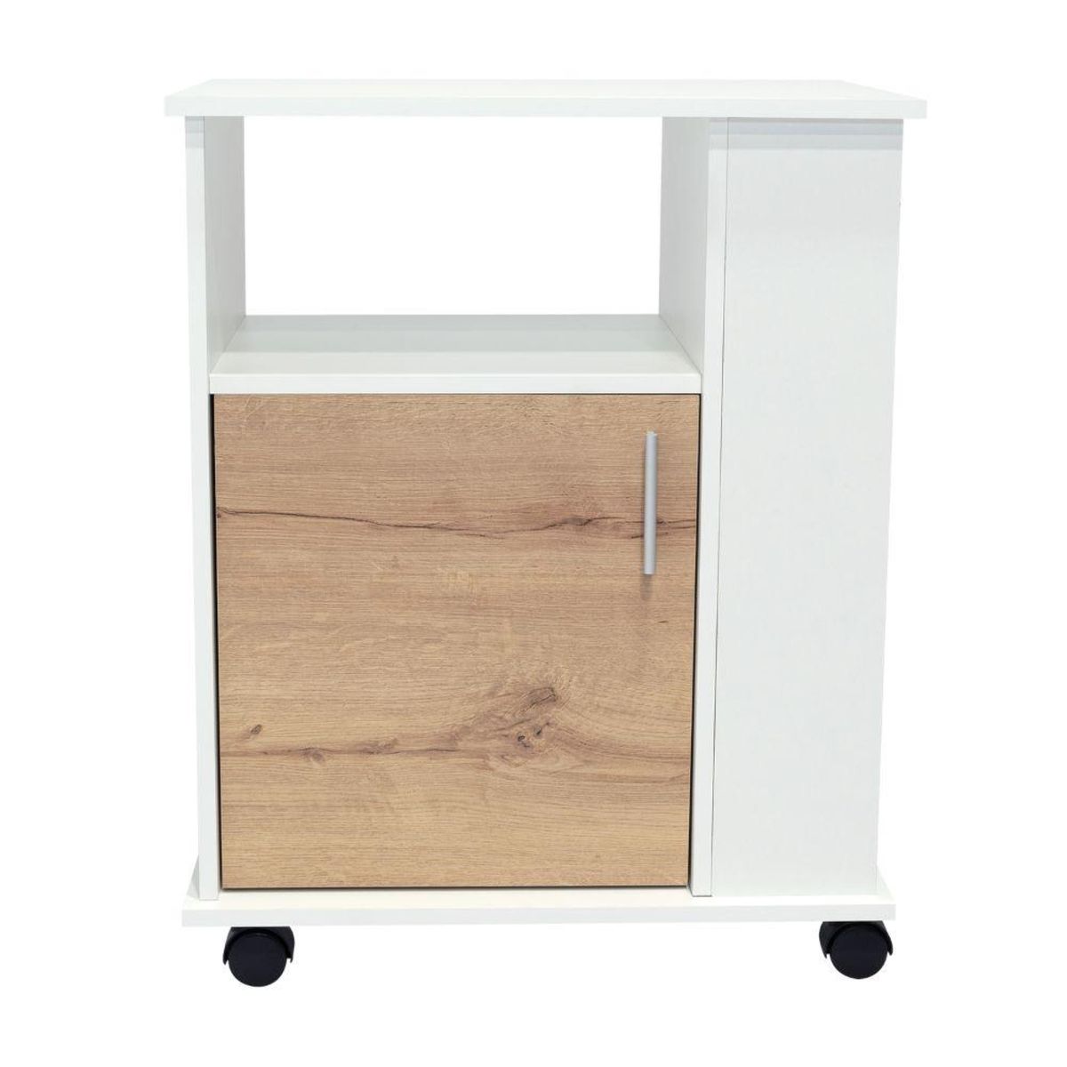 FMFURNITURE - Mueble Microondas 1 Puerta - Blanco 150.7x45x40 cm