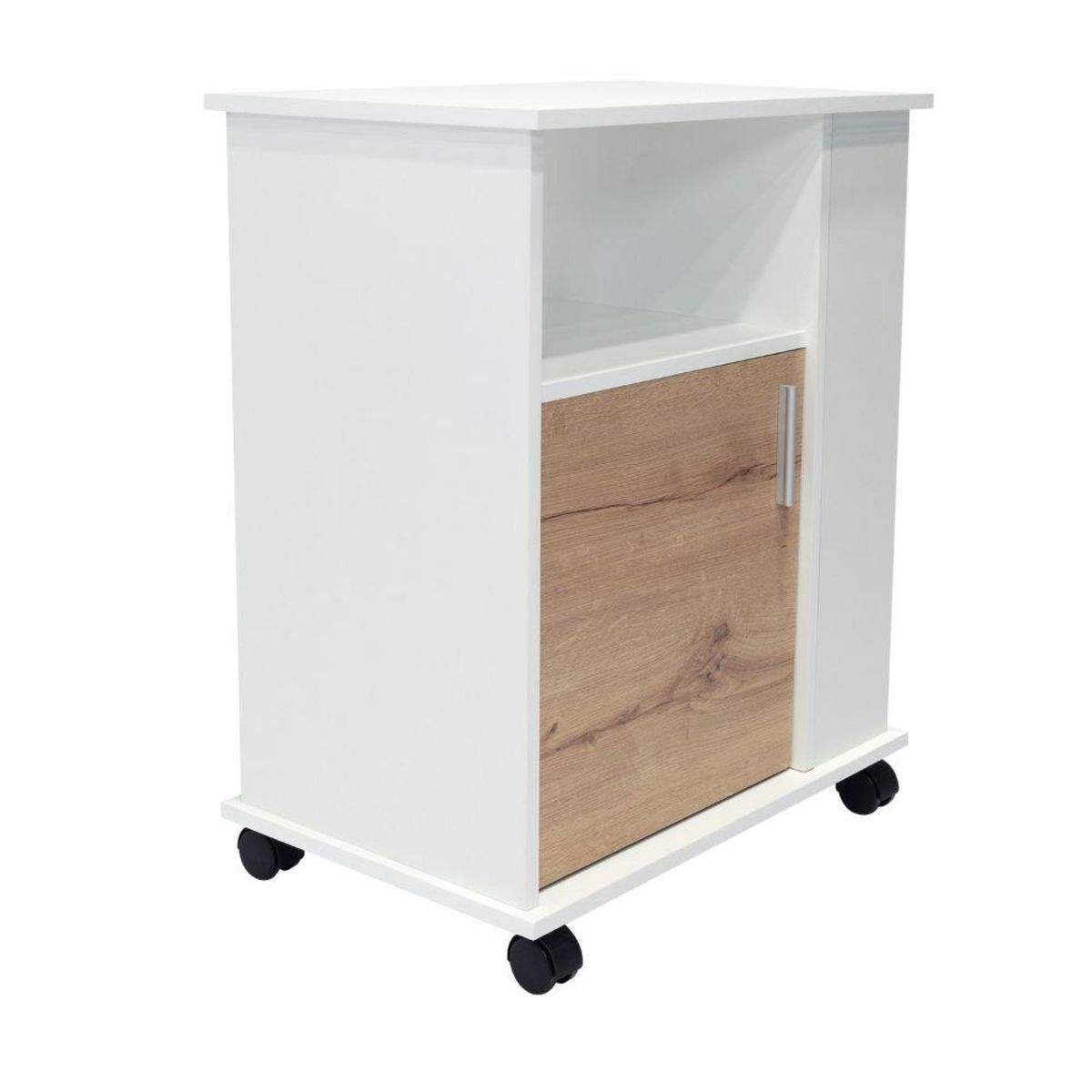 FMFURNITURE - Mueble Microondas 1 Puerta - Blanco 150.7x45x40 cm