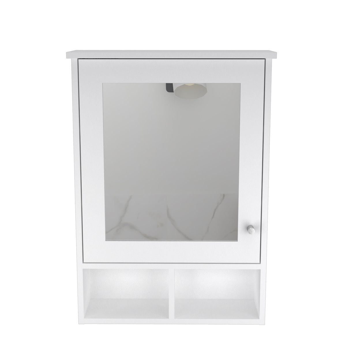 FMFURNITURE - Botiquín Con Espejo 1 Puerta - Blanco 73.6x53x16.5 cm