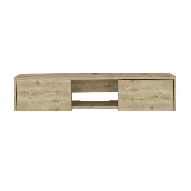FMFURNITURE - Panel TV 49" Con 2 Puertas Fm-011C Café Claro