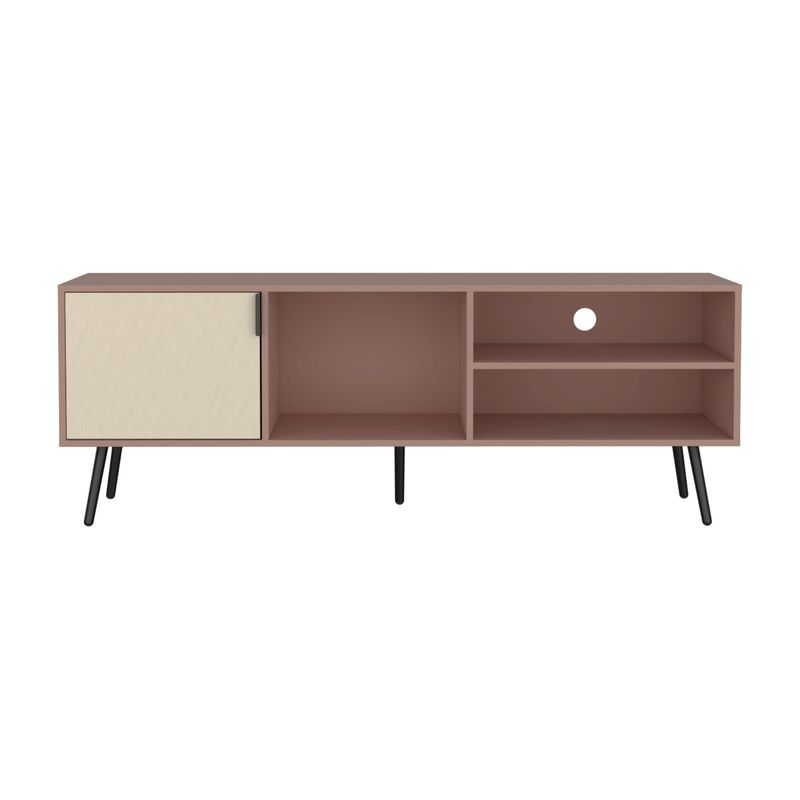 FMFURNITURE - Rack TV 65" Con 1 Puerta Abatible Fm-043A - Salmon
