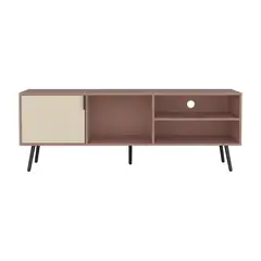 FMFURNITURE - Rack TV 65" Con 1 Puerta Abatible Fm-043A - Salmon