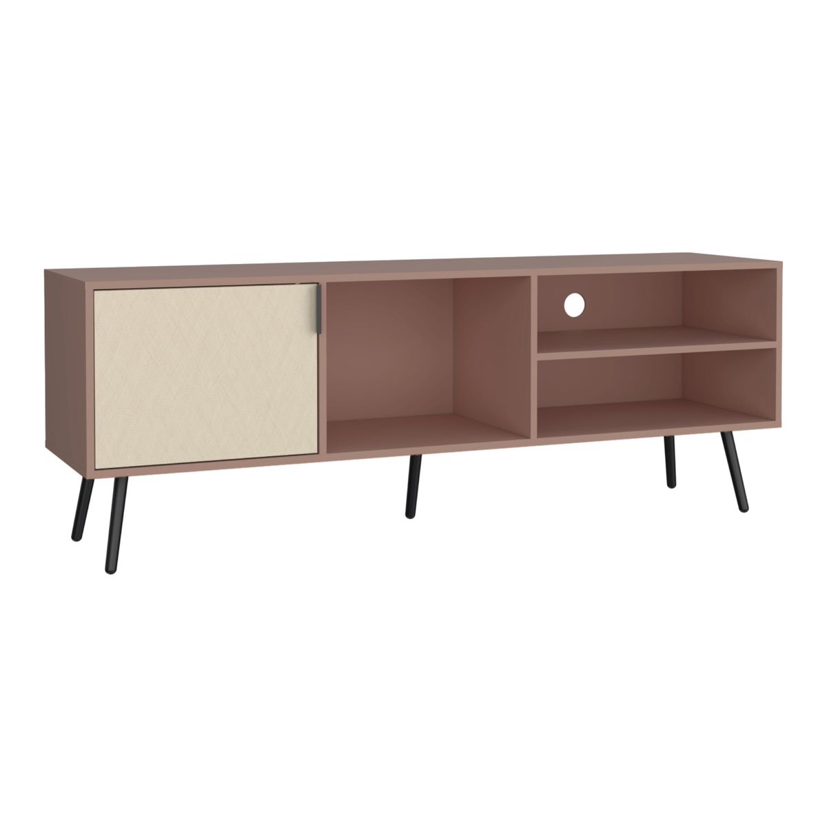 FMFURNITURE - Rack TV 65" Con 1 Puerta Abatible Fm-043A - Salmon