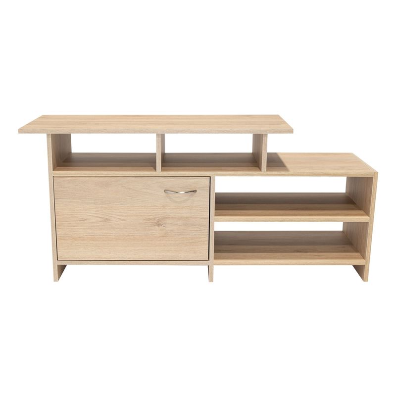 FMFURNITURE - Rack TV 32" Con 1 Puerta - Café Claro 54.4x119x35.2 cm