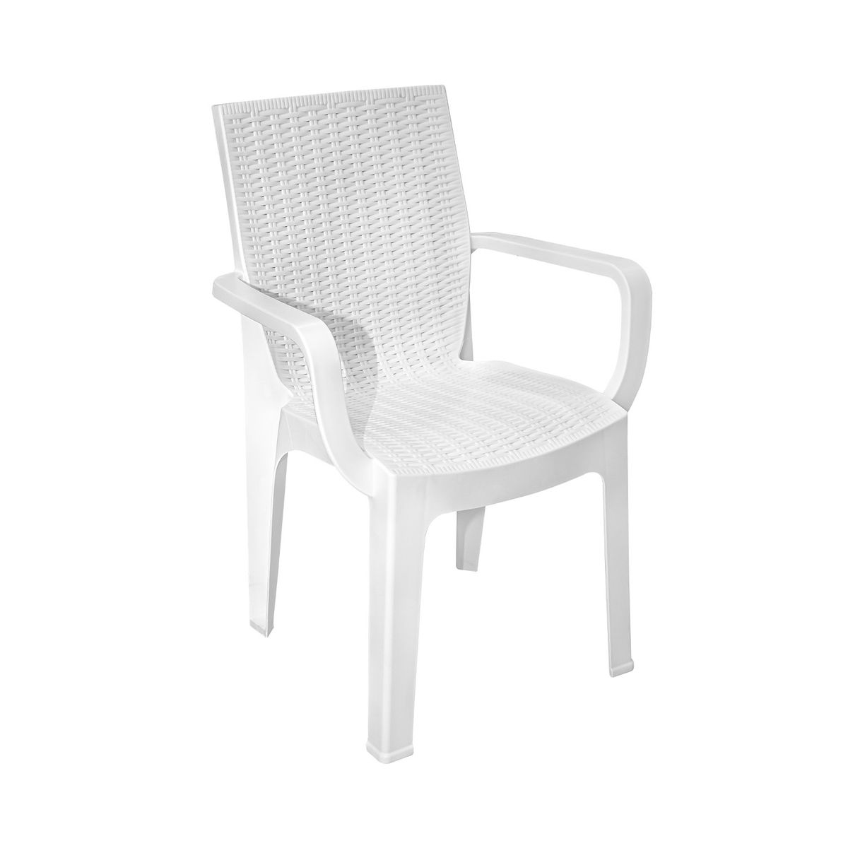 GENERICO - Silla Terraza Ratan Corsa Con Brazos Blanca