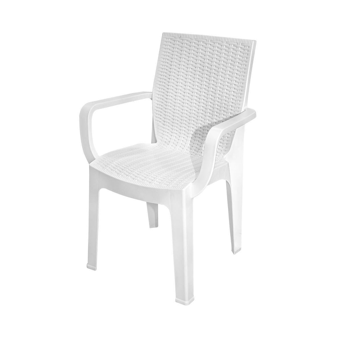 GENERICO - Silla Terraza Ratan Corsa Con Brazos Blanca