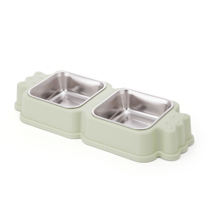 GENERICO - Plato para mascotas, Diseño Caramelo, 2 Pocillos Acero Inox