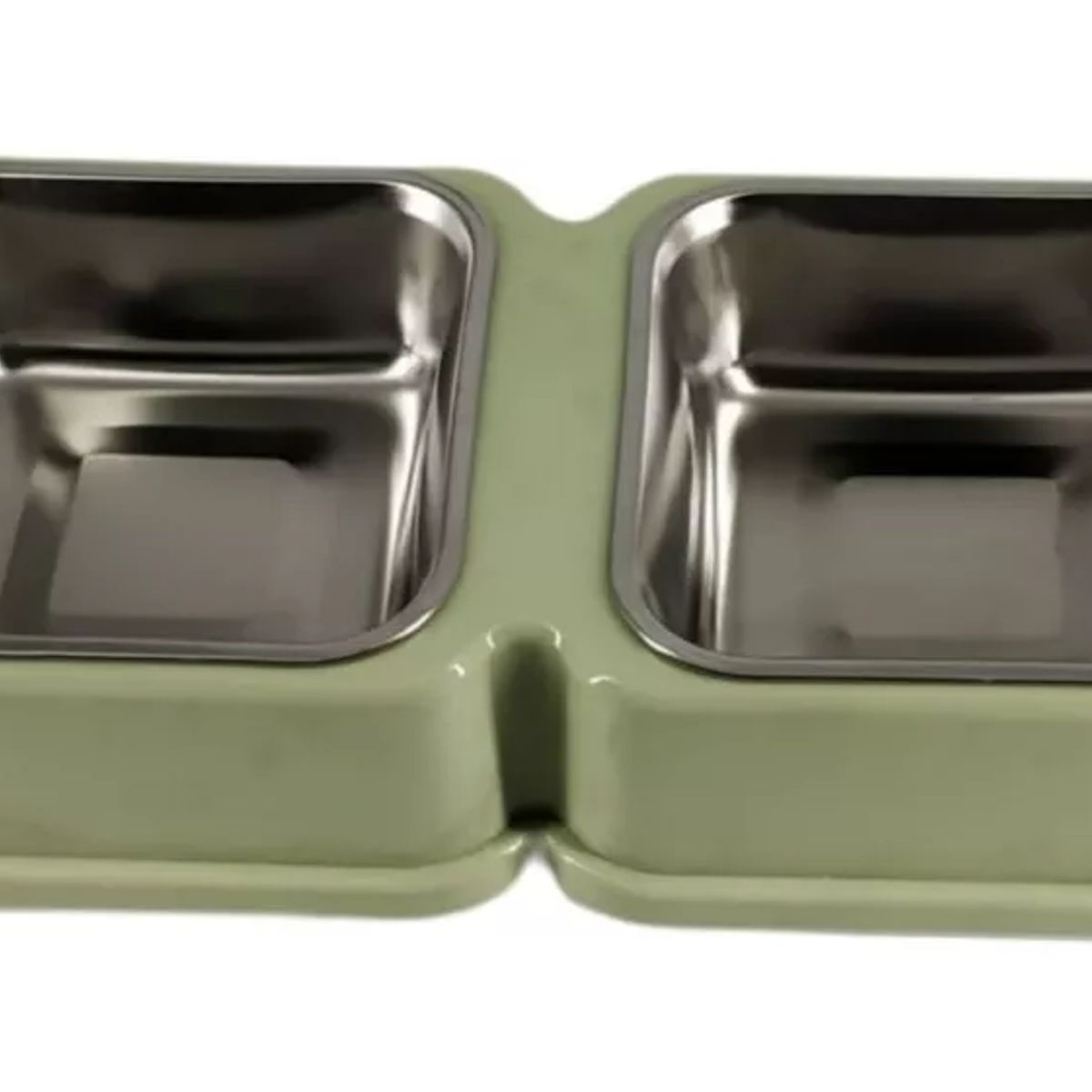 GENERICO - Plato para mascotas, Diseño Caramelo, 2 Pocillos Acero Inox