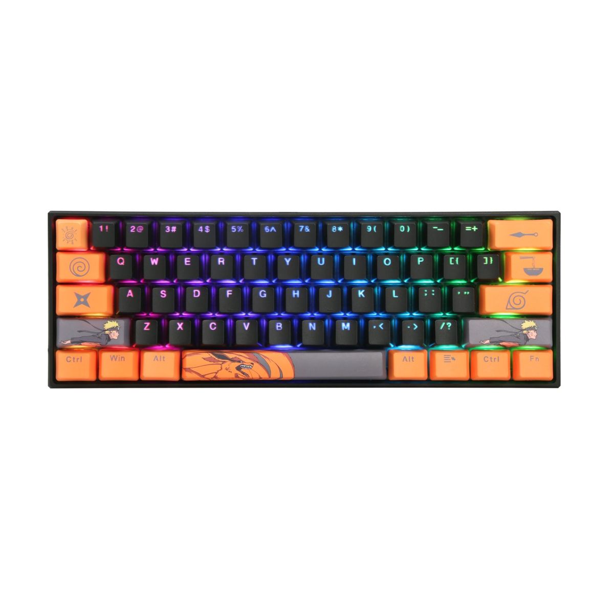 GENERICO - Teclado Checkpoint KX-400 Leaf Ninja 60% RGB Sw Red BlackOrange