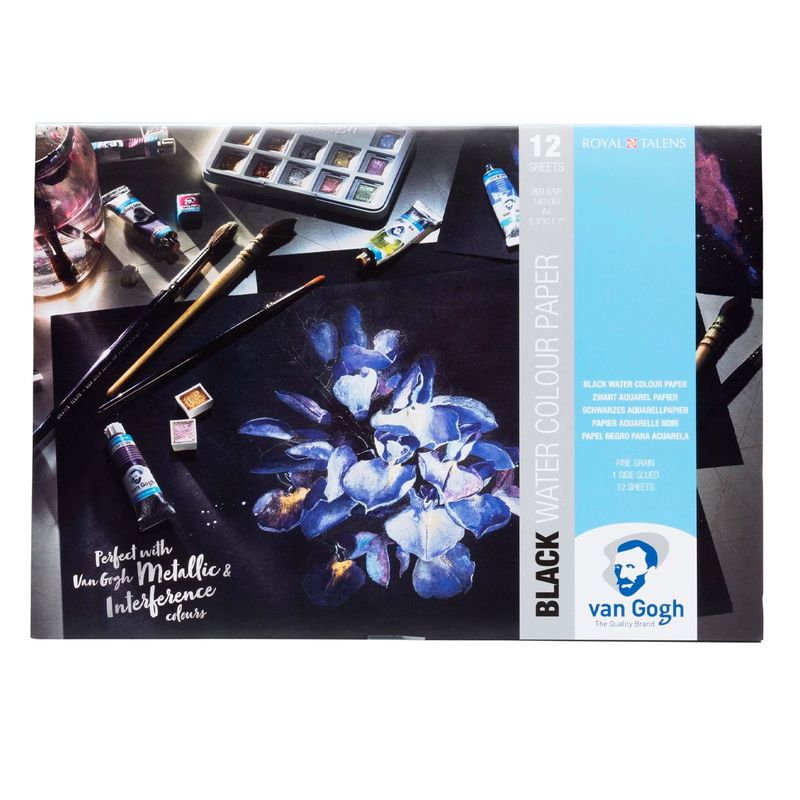 VAN GOGH - Van Gogh Black Watercolour Pad - 12 Hojas A4 De 360 Grs