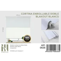 Cortinas Roller Blackout Doble 200 cm x 200 cm Blanco