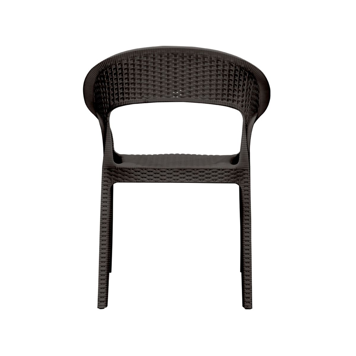 GENERICO - Silla Terraza Ratan Curve Con Brazos Cafe