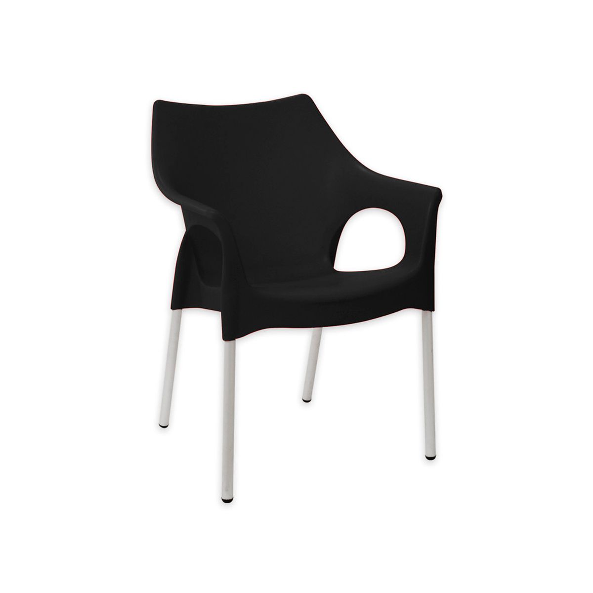 GENERICO - Silla Comedor Style Con Brazos Negro