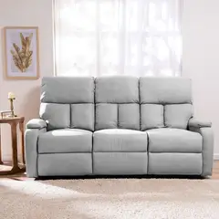 DANIELS - Sofá 3 Cuerpos Reclinable Moderno Matheus Gris