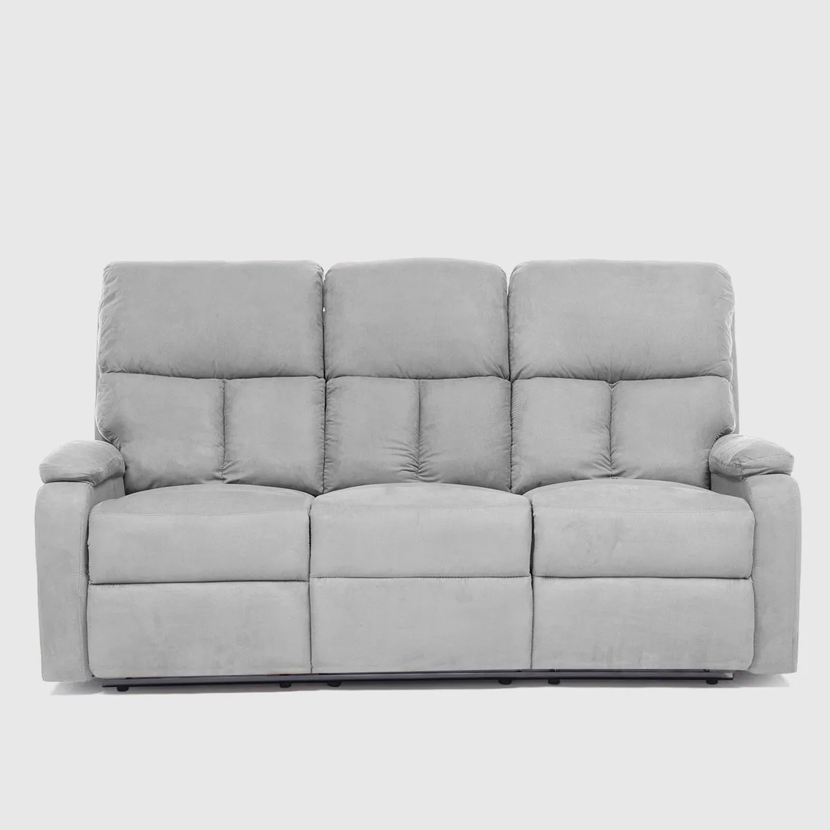 DANIELS - Sofá 3 Cuerpos Reclinable Moderno Matheus Gris