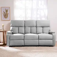 DANIELS - Sofá 3 Cuerpos Reclinable Moderno Matheus Gris VS8070SGR