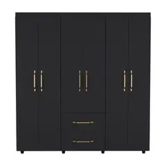 FMFURNITURE - Closet 6 Puertas 2 Cajones Fm-024N - Negro