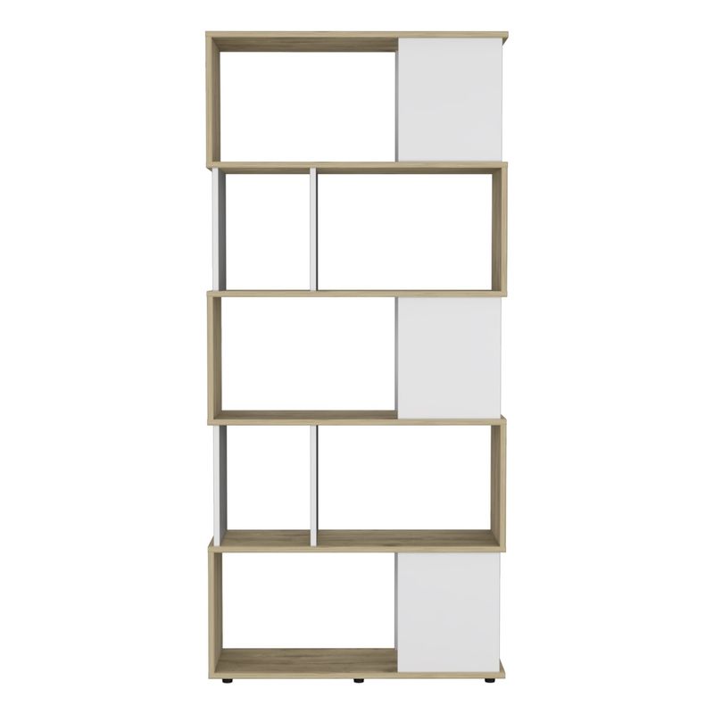 FMFURNITURE - Biblioteca 5 Niveles - Café Claro 175x80x29.5 cm