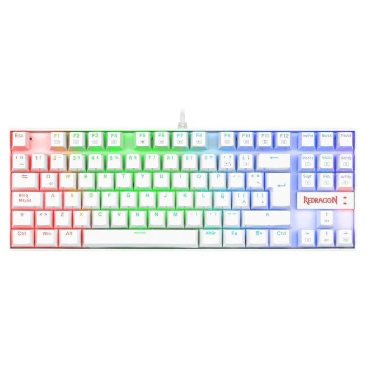 REDRAGON - Teclado Gamer - Redragon Kumara K552 Rainbow - 80% Switch Red USB