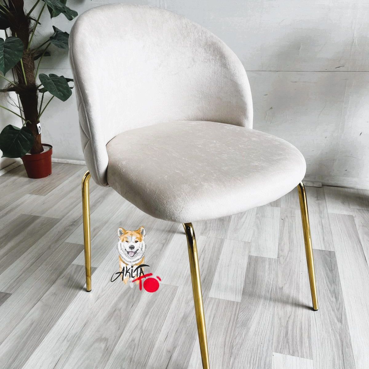 GENERICO - Silla Bread Patas Doradas BLANCA