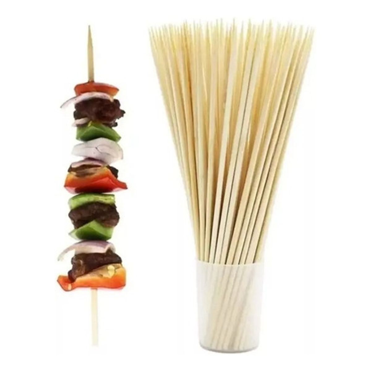 GENERICO - Palos Anticuchos 40cm Brocheta Pincho Papa Tornado Bambu