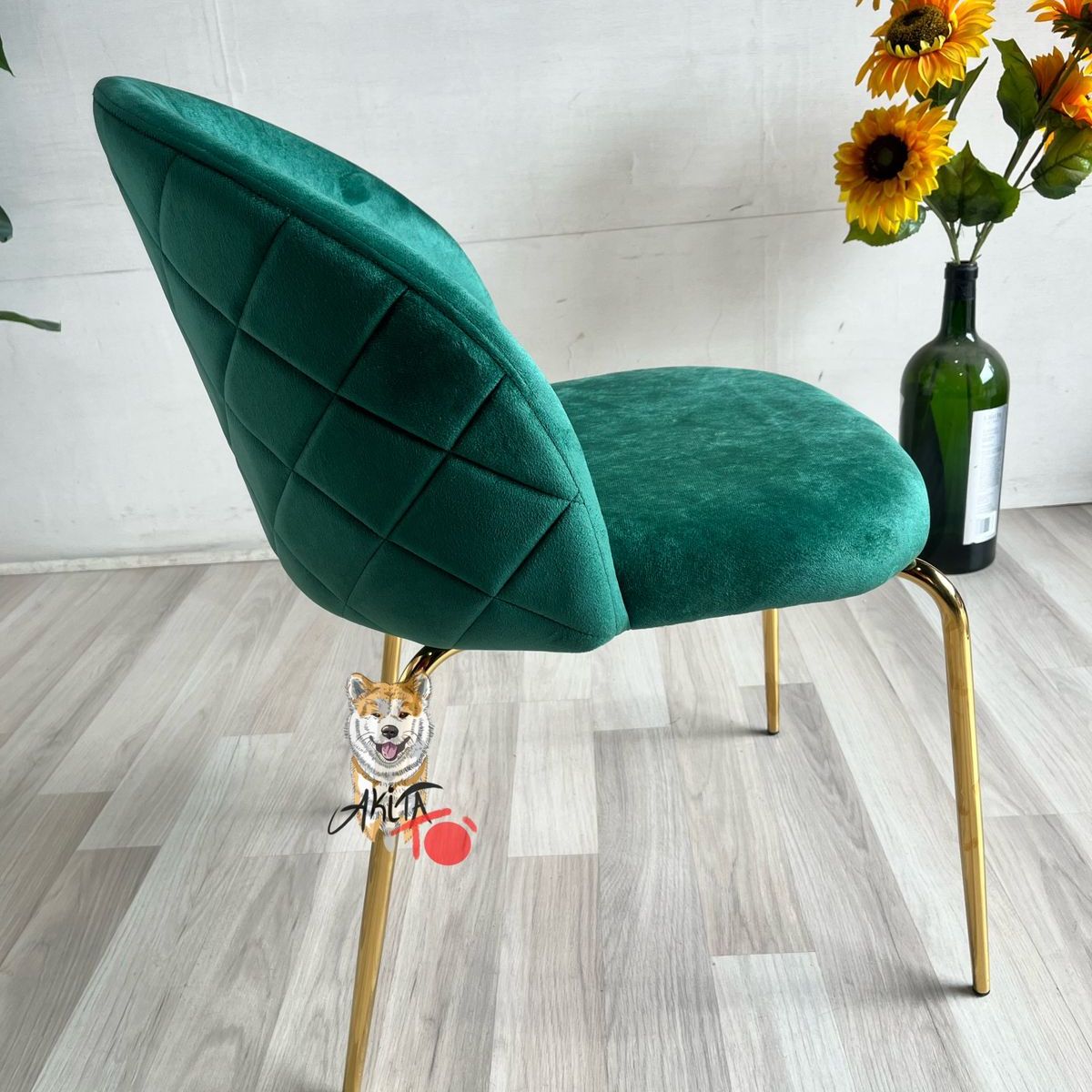 GENERICO - Silla Bread Patas Doradas VERDE