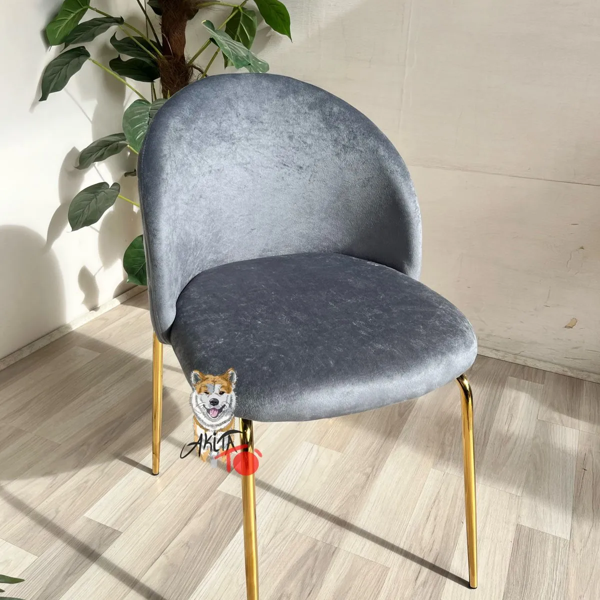 GENERICO - Silla Bread Patas Doradas GRIS