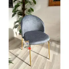 GENERICO - Silla Bread Patas Doradas GRIS