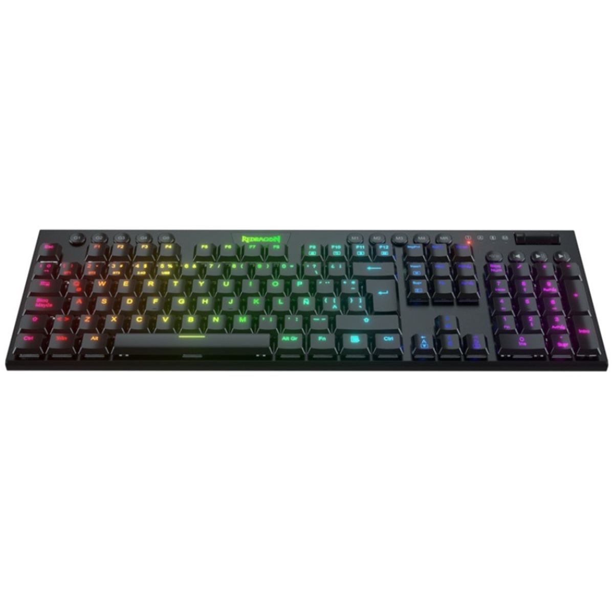 REDRAGON - Teclado Gamer - Redragon Horus RGB K619 - Red Switch - USB - Black