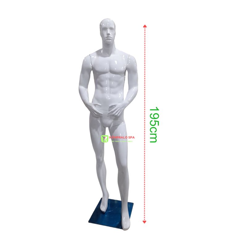 GENERICO - Maniqui Cuerpo Entero Hombre Fibra de Vidrio Blanco Zng