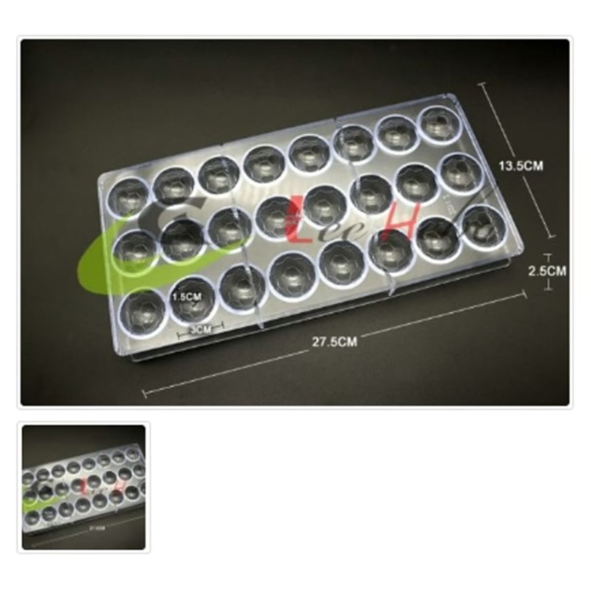 GENERICO - Molde Acrilico Para Chocolate 24 Divisiones