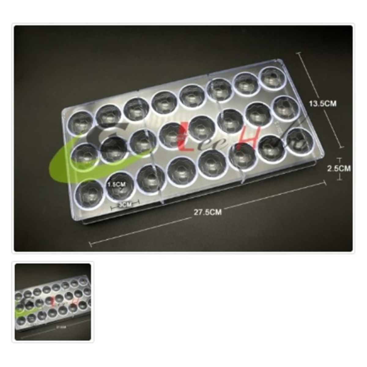 GENERICO - Molde Acrilico Para Chocolate 24 Divisiones