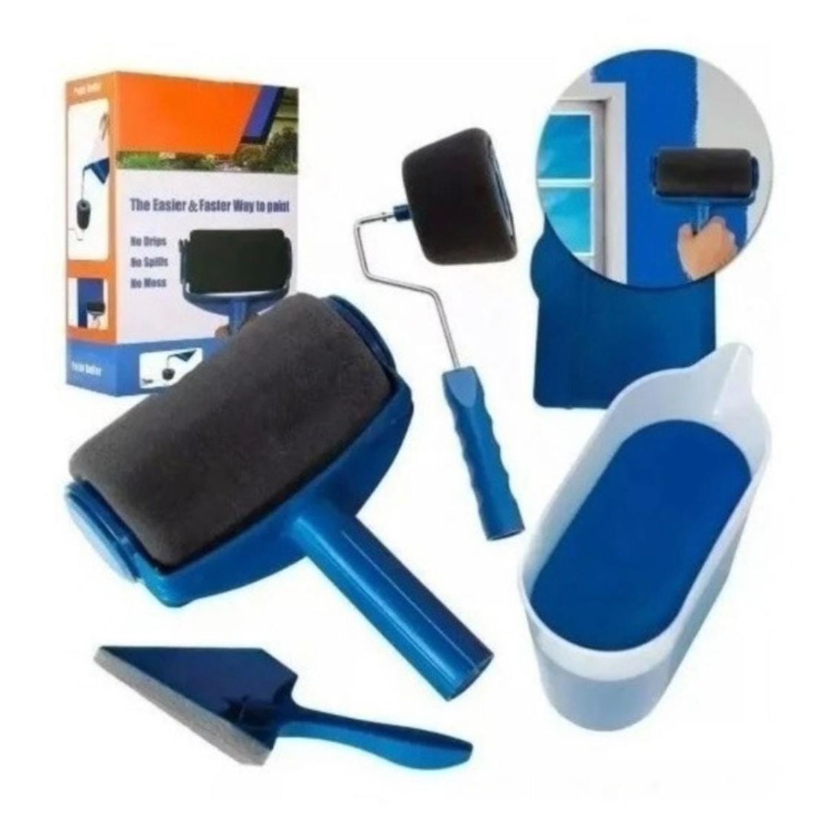 GENERICO - Kit de rodillo de pintura antiderrame