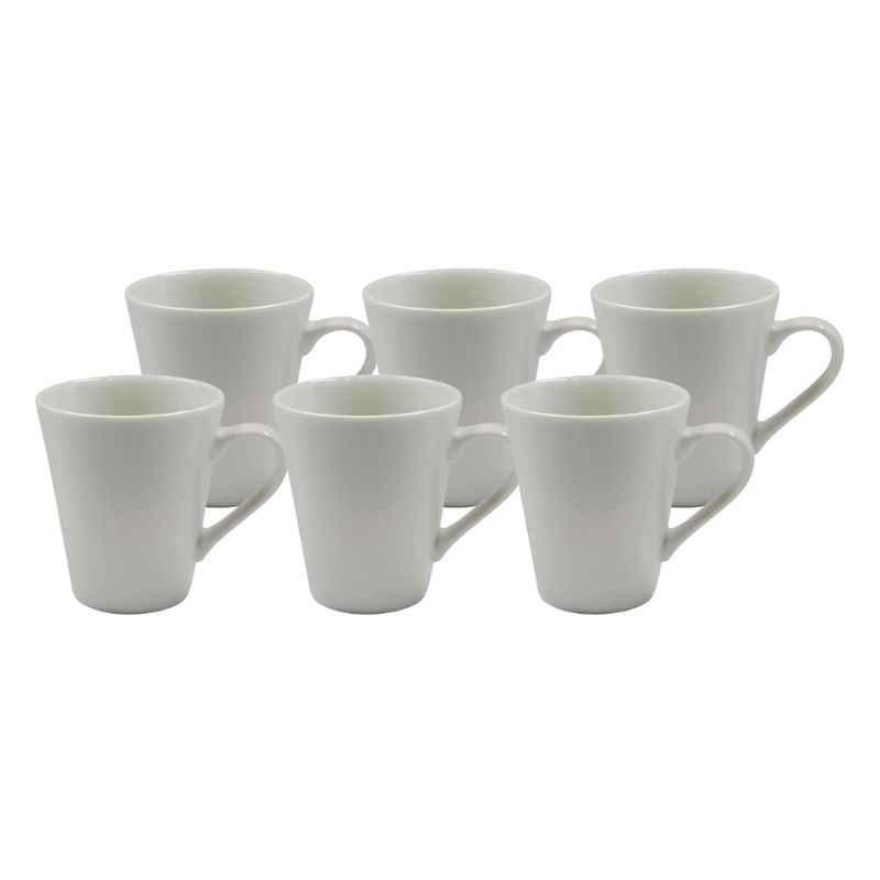 GENERICO - Set 6 Tazas de Cerámica color Blanco 155 mL