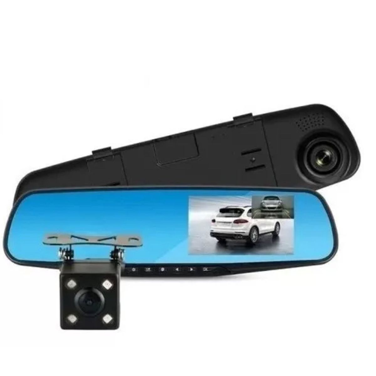 GENERICO - Espejo Carro Retrovisor Dvr Cámara D Reversa 43 PuLG 1080hd