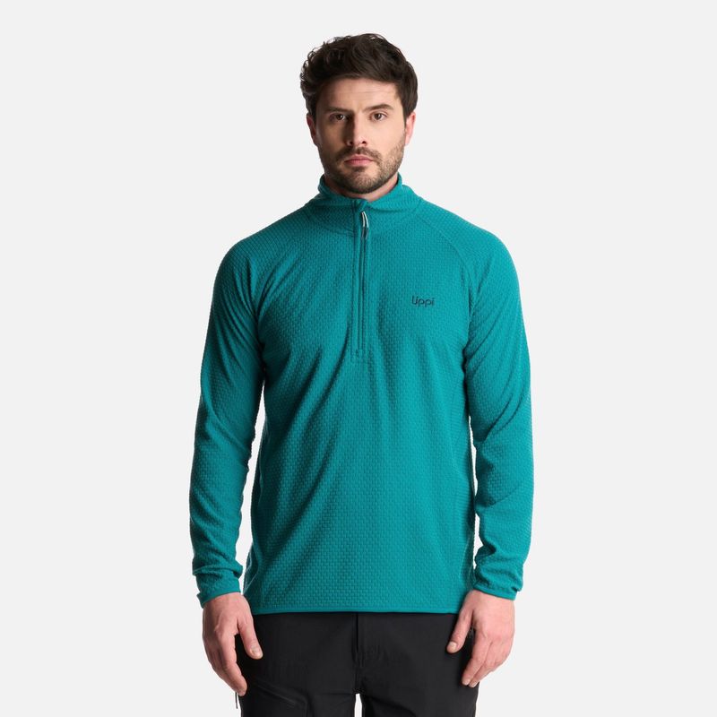 LIPPI - Polerón Hombre Jacaranda Nano-F 14 Zip Turquesa Lippi